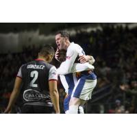 Tacoma Stars celebrate a goal vs. the Ontario Fury