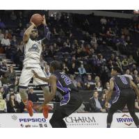 Halifax Hurricanes Guard Antoine Mason takes a shot vs. the Kitchener-Waterloo Titans