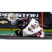 Vancouver Stealth Goalie Eric Penney corrals a loose ball