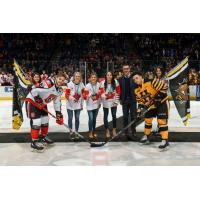 Canadian Olympians at the Hamilton Bulldogs game