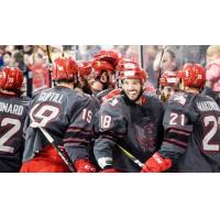 Allen Americans celebrate after overtime win