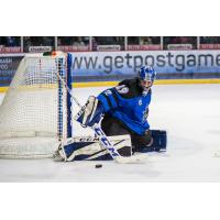 Lincoln Stars Goaltender Tomas Vomacka turns aside a shot in USHL action