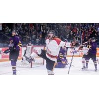 Forward Manny Gialedakis with the University of Guelph