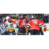 Binghamton Devils fight with the Wilkes-Barre/Scranton Penguins