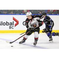Vancouver Giants Forward Ty Ronning handles the puck
