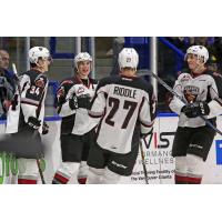 Vancouver Giants Forward Ty Ronning shares a laugh with his teammates