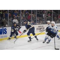 Sioux Falls Stampede control the puck vs. the Lincoln Stars