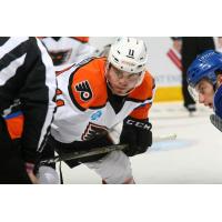 Lehigh Valley Phantoms forward Steven Swavely during a faceoff