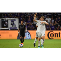 Florian Jungwirth of the San Jose Earthquakes celebrates one of his two goals Saturday night