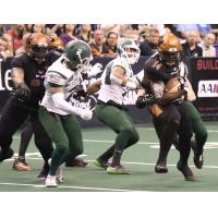 Darrell Monroe carries the ball for the Arizona Rattlers vs. the Green Bay Blizzard