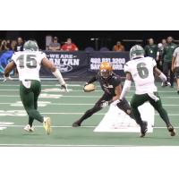 Jamal Miles of the Arizona Rattlers makes a move vs. the Green Bay Blizzard