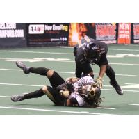 Dezmon Epps of the Arizona Rattlers takes down a member of the Iowa Barnstormers