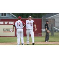 Jack-Thomas Wold and Gareth Stroh of the Wisconsin Rapids Rafters