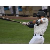 Alfredo Rodriguez of the Somerset Patriots takes a swing