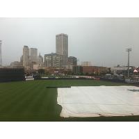 The tarp on ONEOK Field, home of the Tulsa Drillers