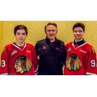 Portland Winterhawks Prospects James Stefan and Jack O'Brien with Head Coach, General Manager and Vice President Mike Johnston