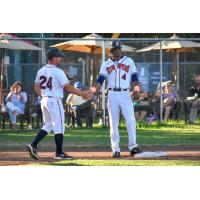 Sonoma Stompers manager Zack Pace, left, and Marcus Bradley