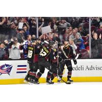 Cleveland Monsters celebrate vs. the Toronto Marlies