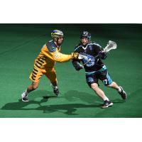 Ryan Benesch of the Rochester Knighthawks (right) against the Georgia Swarm