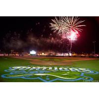 Fireworks over Radiology Associates Field at Jackie Robinson Ballpark, home of the Daytona Tortugas