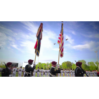 Fayetteville Woodpeckers Opening Day color guard flyover
