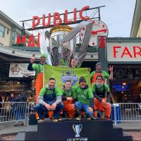 Pike Place Market fishmongers support Seattle Sounders FC