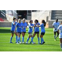 Chicago Red Stars celebrate a goal against Sky Blue FC