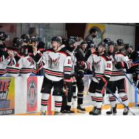 Aberdeen Wings exchange congratulations along the bench