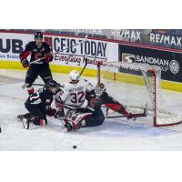 Prince George Cougars goaltender Taylor Gauthier vs. the Kamloops Blazers