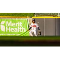 Mississippi Braves eye a ball in the outfield