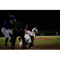 Brock Gilliam deals a pitch in the ninth inning of the Kansas City Monarchs 15-6 win