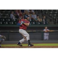 Daniel Wasinger of the Kansas City Monarchs with an two RBI double swing vs. the Chicago Dogs