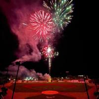 Fireworks over Ogren Park at Allegiance Field, home of the Missoula Paddleheads