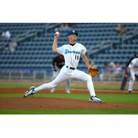 Biloxi Shuckers' Justin Jarvis on the mound