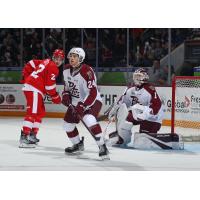 Peterborough Petes defenceman Dylan Woulds and goaltender Liam Sztuska