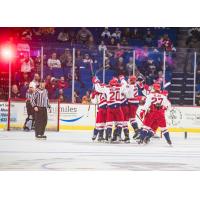 Allen Americans celebrate a game-winning goal