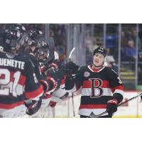 Belleville Senators' Roby Jarventie congratulated by team