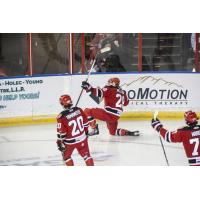 Rapid City  Rush's Keanu Yamamoto, Logan Nelson, and James Hardie on game night