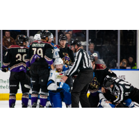 Tucson Roadrunners scuffle with the Colorado Eagles