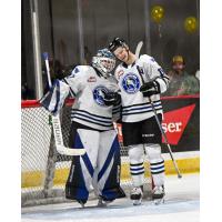 Wenatchee Wild's Briley Wood and Daniel Hauser on game night