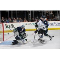 Wenatchee Wild forward Oscar Lovsin scores