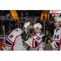 Springfield Thunderbirds' Colten Ellis and Hugh McGing celebrate win