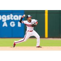 Infielder Laz Rivera with the Charlotte Knights