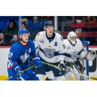 Worcester Railers forward Blade Jenkins against the Trois-Rivières Lions