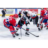 Kelowna Rockets battle the Spokane Chiefs