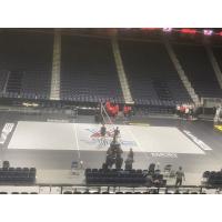 Workers set up the Atlanta Vibe court