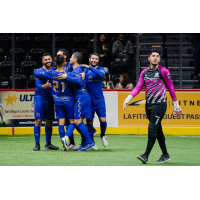 San Diego Sockers celebrate a goal against the Empire Strykers