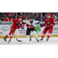 Wichita Thunder try to make some room against the Allen Americans