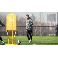 Louisville City FC goalkeeper Ryan Troutman in training