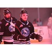 Wenatchee Wild's Caelan Joudrey and Hayden Moore on game night